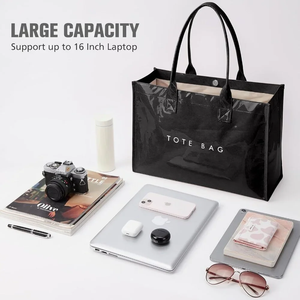 Quilted Tote Bag for Women Puffer Work with Zipper Stylish Teacher and Nurse - Picture 4 of 7